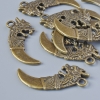 Schmuckzubehör Anhänger «Dolch», Durchmesser 29 × 13 mm, Lochdurchmesser 2,1 mm, Verpackung 10 Stück ±, bronzefarbener Metallton