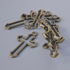 Schmuckzubehör Anhänger Kreuz, 28,5×22 mm, Lochdurchmesser 3 mm, Verpackung 8 Stück ±, bronzefarbene Metallfarbe
