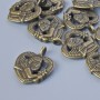 Herzanhänger, bronzefarbenes Metall, Durchmesser 20×16 mm, Lochdurchmesser 1,8 mm, Verpackung 9 Stück ±