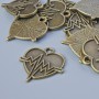 Herz-Anhänger, Durchmesser 22×20 mm, Lochdurchmesser 1,9 mm, Verpackung 10 Stück ±, Bronzeton
