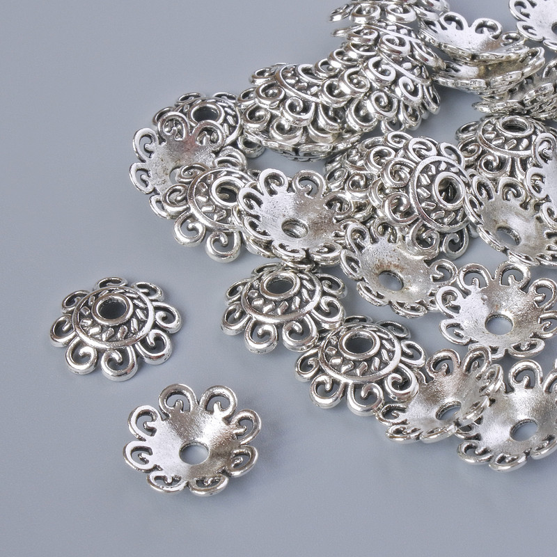 Endkappe, Ø 12×2 mm, Lochdurchmesser 2,3 mm, Verpackung 20 g ±, silberfarbener Metallton