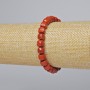 Armband aus rotem Jaspis, Naturstein, facettierte Würfel, Durchmesser 7 mm ±, Länge 18 cm ± (Stretch)