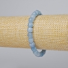 Armband aus natürlichem Aquamarin, facettierte Würfelperlen, Durchmesser 7,5 mm ±, Länge 18 cm ± (Elastikarmband)