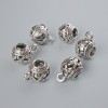 Silberfarbener Bail-Halter, Durchmesser 9,5 × 10,5 mm, Lochdurchmesser 2 mm, 4, Länge 15 mm, Verpackung 6 Stück ± Silberfarbene Metalloberfläche