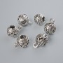 Silberfarbener Bail-Halter, Durchmesser 9,5 × 10,5 mm, Lochdurchmesser 2 mm, 4, Länge 15 mm, Verpackung 6 Stück ± Silberfarbene Metalloberfläche