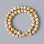 Beige Perlmuttperlen, natürliche glatte Kugeln, Durchmesser 8,5 mm, Länge ca. 39 cm, auf Faden