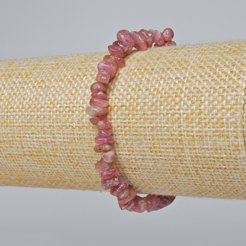 Armband aus Turmalin-Naturstein-Chips, Durchmesser ca. 6×3 mm, Länge ca. 18 cm (elastisch)