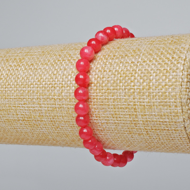 Armband Turmalin (künstlich) – glatte Kugeln, Durchmesser ca. 6 mm, Länge ca. 18 cm (elastisch)