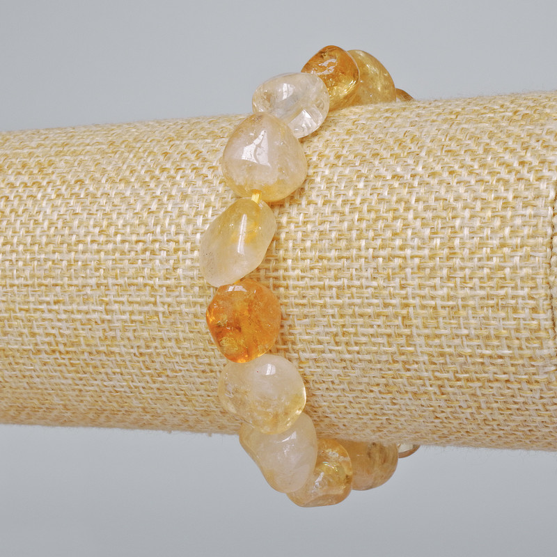 Armband aus natürlichem Citrin, facettiert, Durchmesser 10×13 mm ±, Länge 18 cm ± (Stretcharmband)