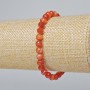 Armband aus Karneol, Naturstein, facettierte Kugel, Durchmesser ca. 6 mm, Länge ca. 18 cm ± (Elastisch)