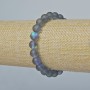 Armband aus Opalglas, glatte Kugeln, Farbe grau-matt Chamäleon, Durchmesser ca. 8 mm, Länge ca. 18 cm (Stretch)