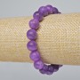 Sugilit-Armband, natürlicher Stein, glatte Kugeln, Durchmesser ca. 10,5 mm, Länge ca. 18 cm (elastisch)