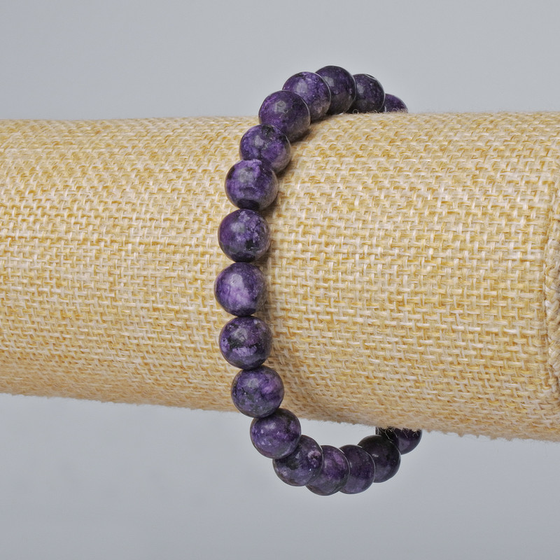 Sugilit-Armband – glatte Kugeln, Durchmesser 8,5 mm, Länge ca. 18 cm (Stretch)