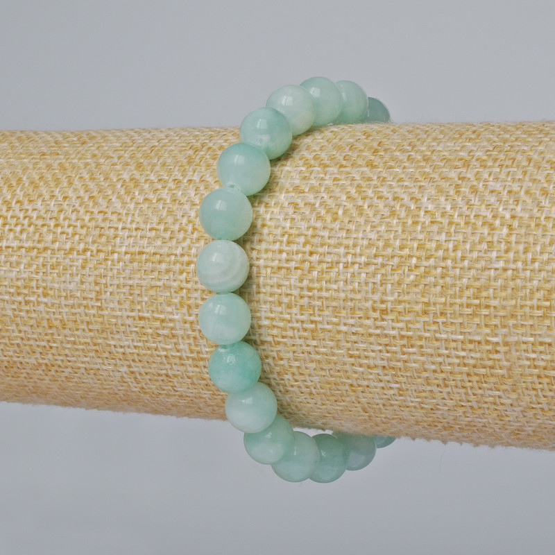 Armband aus Amazonit (künstliches Acryl) glatte Kugeln, Durchmesser 8,5 mm ±, Länge 18 cm ± (Elastikband)
