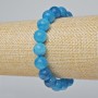 Armband aus Apatit, natürlicher Stein, glatte Kugeln, Durchmesser ca. 10 mm, Länge ca. 18 cm (Stretch)