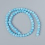 Aquamarin-Acrylperlen (künstliches Acryl) glatte Kugeln, Durchmesser 6,5 mm, Länge ca. 40 cm, auf Schnur