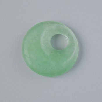 Anhänger Donut-Form (Bagel) aus Nephrit-Naturstein, Durchmesser 18×5 mm, Lochdurchmesser 5 mm ±