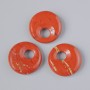 Anhänger Donut (Bagel) aus rotem Jaspis, Naturstein, Durchmesser 18×5 mm ±, Lochdurchmesser ca. 5 mm