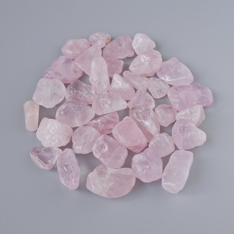 Souvenir-Naturstein Rosenquarz, trommelgeschliffen, 17 × 12 mm, ± Verpackung 100 g