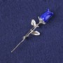 Brosche Blaue Rose mit Glitzer