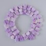 Amethyst-Naturperlen, getrommelte Form, Durchmesser 12×8 mm, Länge ca. 41 cm, auf Faden