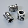 Perle Skandinavische Rune silberfarben 13x10 mm, Lochdurchmesser 6 mm, 1 Stück