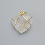 Anhänger „Herz“ Bergkristall im goldfarbenen Geflecht, Durchmesser 20 x 20 mm, Länge ca. 30 mm