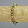 Armband aus natürlichem Jaspis, geglättete Perlen, Durchmesser 8 × 8 mm, Länge ca. 18 cm, elastisch