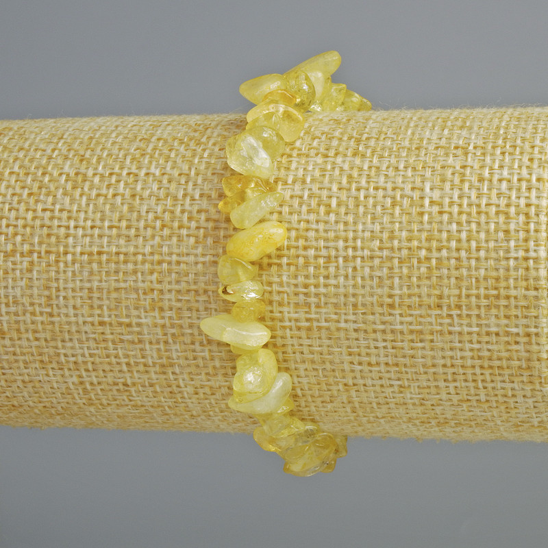 Armband aus Citrin-Körnchen, Naturstein – Durchmesser 8×3 mm ±, Länge 18 cm ± (Stretch)