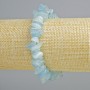 Aquamarin-Armband, Naturstein-Krümel, Durchmesser 11×3 mm, Länge ca. 18 cm ± (Stretch)