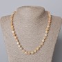 Kette aus Selenit – facettierte Würfel, Durchmesser ca. 7,5 mm, Länge 45–49 cm
