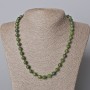 Kette aus Jadeit, Naturstein, facettierte Kugel, Durchmesser ca. 8 mm, Länge 45–49 cm
