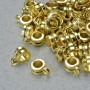Goldfarbener Bail-Halter, Maße 6×4 mm, Lochdurchmesser 1,8 mm, Länge 8,5 mm, 3 Stück, Verpackung 20 g ± 50 Stück