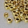 Goldfarbene Rondellperle (Einsatzperle) 4×7 mm, Lochdurchmesser 3,6 mm, goldfarbenes Metall, Verpackung ca. 20 g, 40 Stück (+)