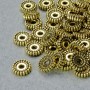Einsatzperle – Durchmesser 2×7 mm, Loch Ø 1,8 mm, goldfarbener Metallton, Verpackung 36 Stück