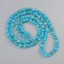 Perlmutt-Chips blau getöntes Perlmutt, Durchmesser ca. 7 × 2,5 mm, Länge ca. 80 cm, auf Faden
