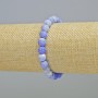 Armband Frostiger Achat blau, glatte Kugeln, Durchmesser ca. 8 mm ±, Länge ca. 18 cm, elastisches Band