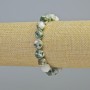 Moosachat-Armband, natürlicher Stein, facettierte Kugeln, Durchmesser ca. 10 mm, Stretch-Armband, Länge ca. 18 cm