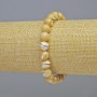Armband aus natürlichem Perlmutt, glatte Kugeln, Durchmesser ca. 8,5 mm ± (Dehnband), Länge ca. 18 cm+