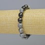 Armband aus Schneeflockenobsidian – Apache-Tränen, natürlicher Stein, facettierte Kugeln, Durchmesser ca. 10 mm ± (Elastisch), Länge ca. 18 cm+
