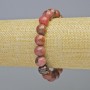 Armband Rhodonit, Naturstein, glatte Kugeln, Durchmesser ca. 10 mm, Länge ca. 18 cm (Stretcharmband)