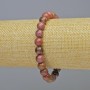 Armband Rhodonit, Naturstein, glatte Kugeln, Durchmesser 8 mm ± (Elastikband), Länge 18 cm+