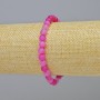 Armband aus Himbeer-Agat, matt, Naturstein, glatte Kugeln, Durchmesser ca. 6 mm, elastisches Band, Länge ca. 18 cm+