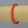 Armband aus natürlichem Karneol, glatte Kugeln, Durchmesser ca. 8 mm, Elastikarmband, Länge ca. 18 cm