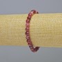 Armband aus Rubellit-Turmalin, Naturstein, glatte Kugel, Durchmesser ca. 6 mm, elastisch, Länge ca. 18 cm+