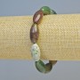 Armband aus buntem Jaspis, Naturstein, oval, ca. 10×20 mm, Stretcharmband, Länge ca. 18 cm+