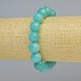 Armband aus Aquamarin, natürlicher Stein, glatte Kugeln, Durchmesser ca. 12 mm, Länge ca. 18 cm, Stretch-Armband