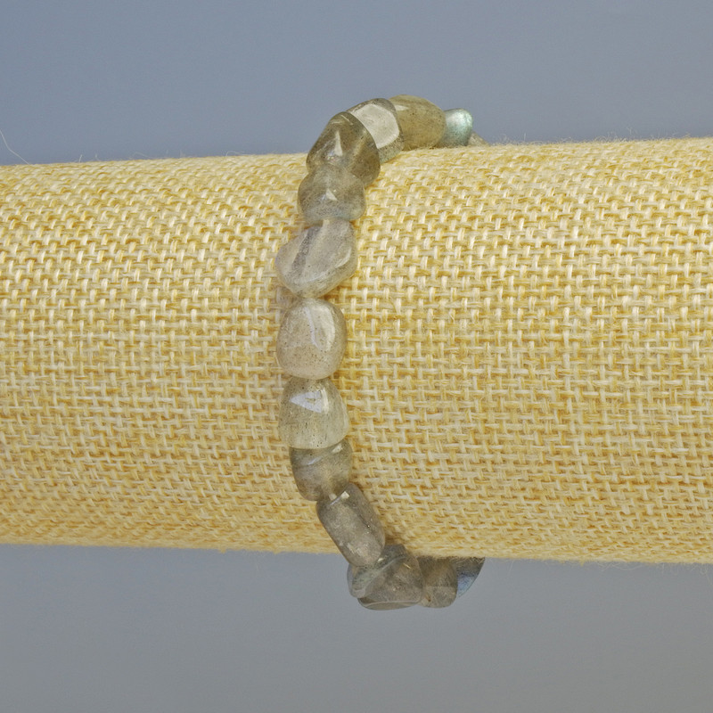 Armband aus Labradorit, facettierte Perlen, Durchmesser 8×9 mm ± (Stretch), Länge 18 cm+