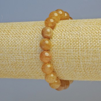 Armband aus Calcit, glatte Kugeln, Durchmesser ca. 10 mm ±, Elastikband, Länge ca. 18 cm+