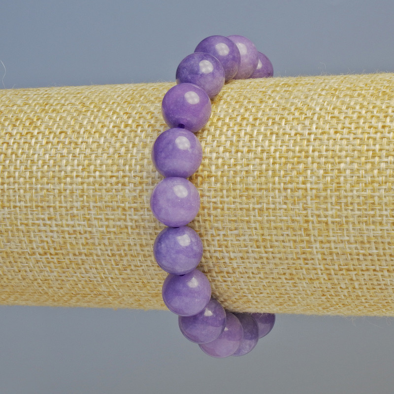 Armband aus Lepidolith, gepresste Kugeln, Ø 10,5 mm, elastisches Band, Länge ca. 18 cm